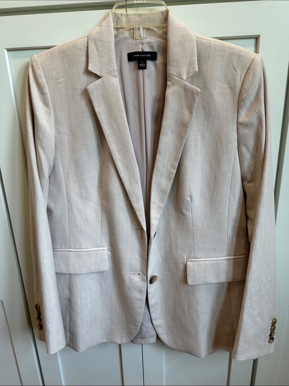 Ann Taylor Beige Textured Blazer